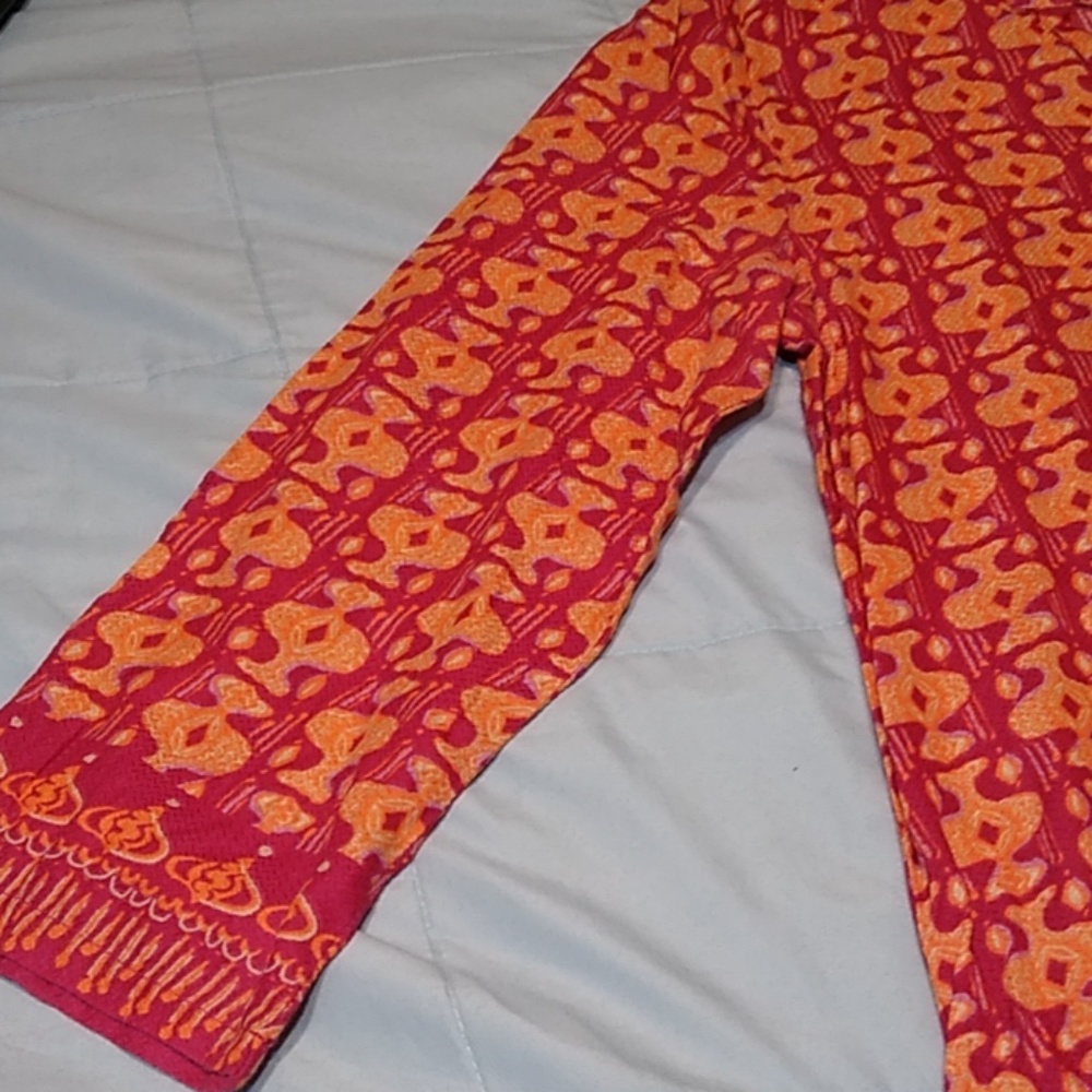 Rock Flower Paper Tunic Top Red Orange Medium - Picture 3 of 8